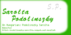 sarolta podolinszky business card